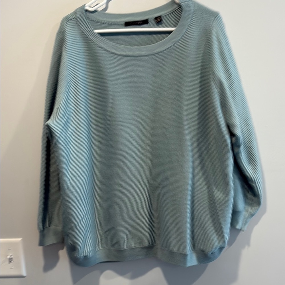 Cyrus Sky Blue Ribbed Knitwear